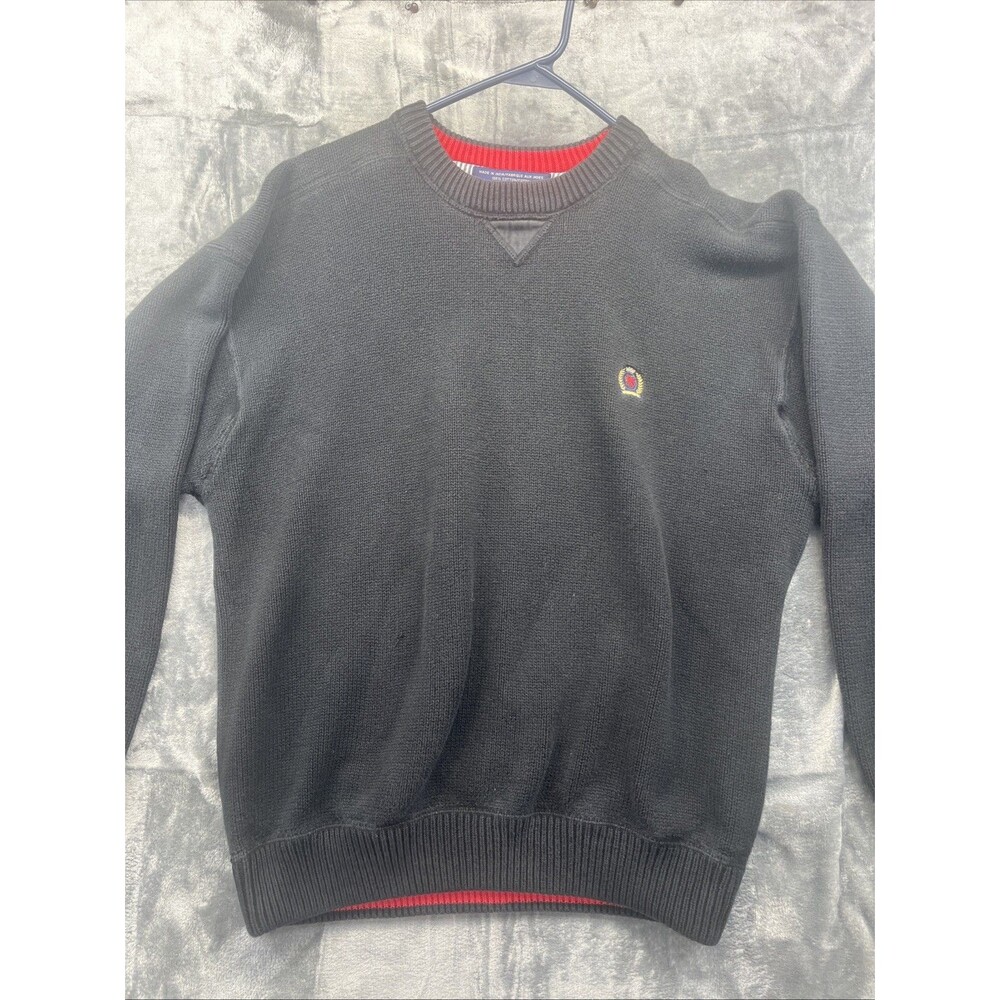 Tommy Hilfiger Ribbed Knit Sweater Size XL Navy Blue 100% Cotton